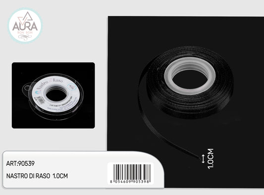nastro di raso 1cmx25y nero