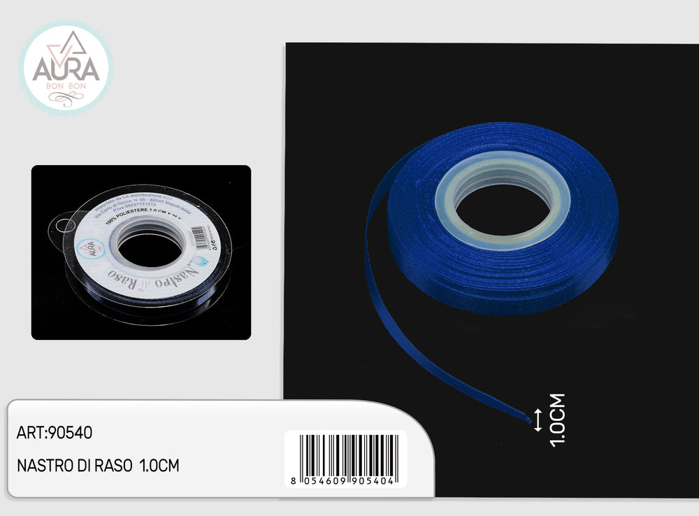 Nastro di raso 1cmx25y blu