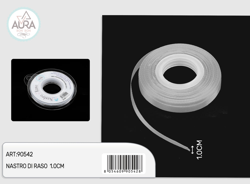 nastro di raso 1cmx25y grigio