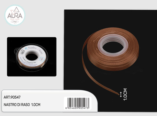 nastro di raso 1cmx25y marrone