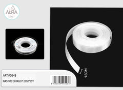 nastro di raso 1,5cm x 25y bianco