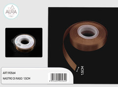 nastro di raso 1,5cmx25y marrone