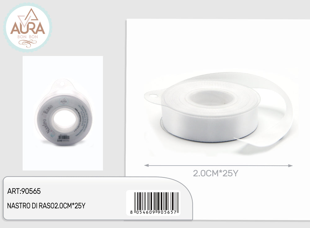 nastro di raso 2,0cmx25y bianco