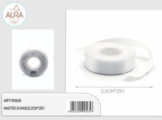 nastro di raso 2,0cmx25y bianco