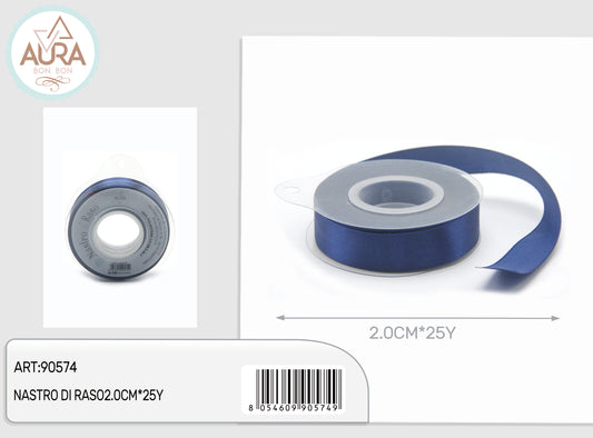 nastro di raso 2,0cmx25y blu