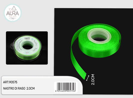 nastro di raso 2cmx25y verde chiaro