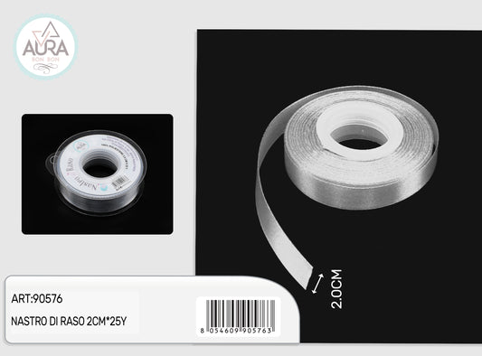 nastro di raso 2,0cmx25y argento