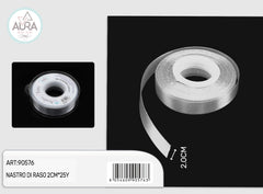 2.0cmx25y silver satin ribbon