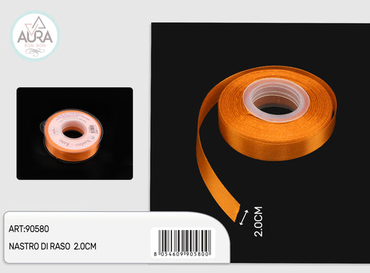 nastro di raso 2cmx25y arancio