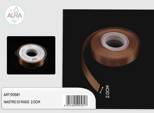 nastro di raso 2cmx25y marrone