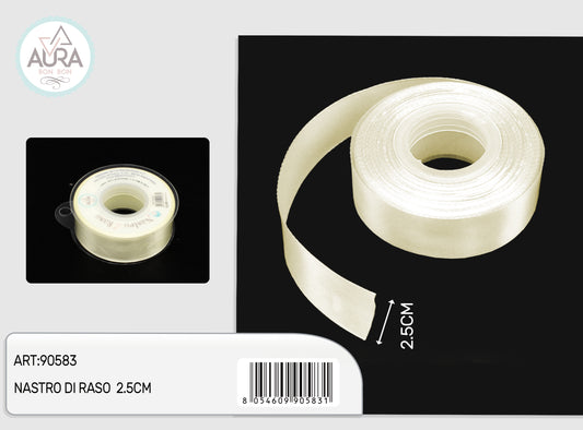 nastro di raso 2,5cmx25y avorio