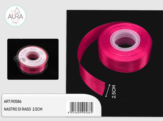 nastro di raso 2,5cmx25y fuxia