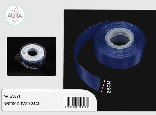 nastro di raso 2,5cmx25y blu