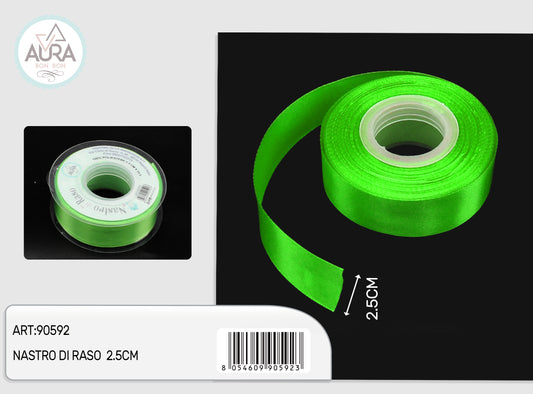 nastro di raso 2,5cmx25y verde chiaro