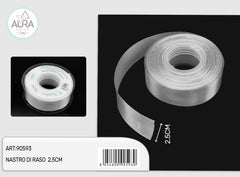 nastro di raso 2,5cmx25y grigio