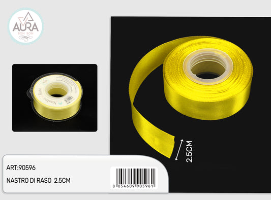 nastro di raso 2,5cmx25y giallo