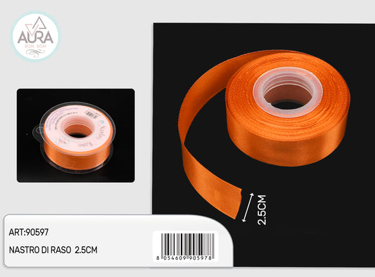 nastro di raso 2,5cmx25y arancio