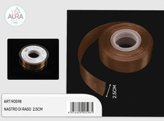 nastro di raso 2,5cmx25y marrone