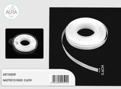 nastro organza 0,6cmx25y bianco