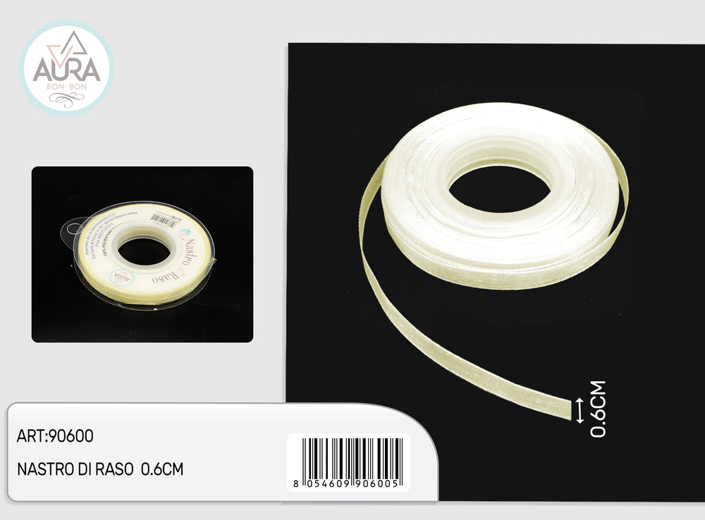 nastro organza 0,6cmx25y avorio