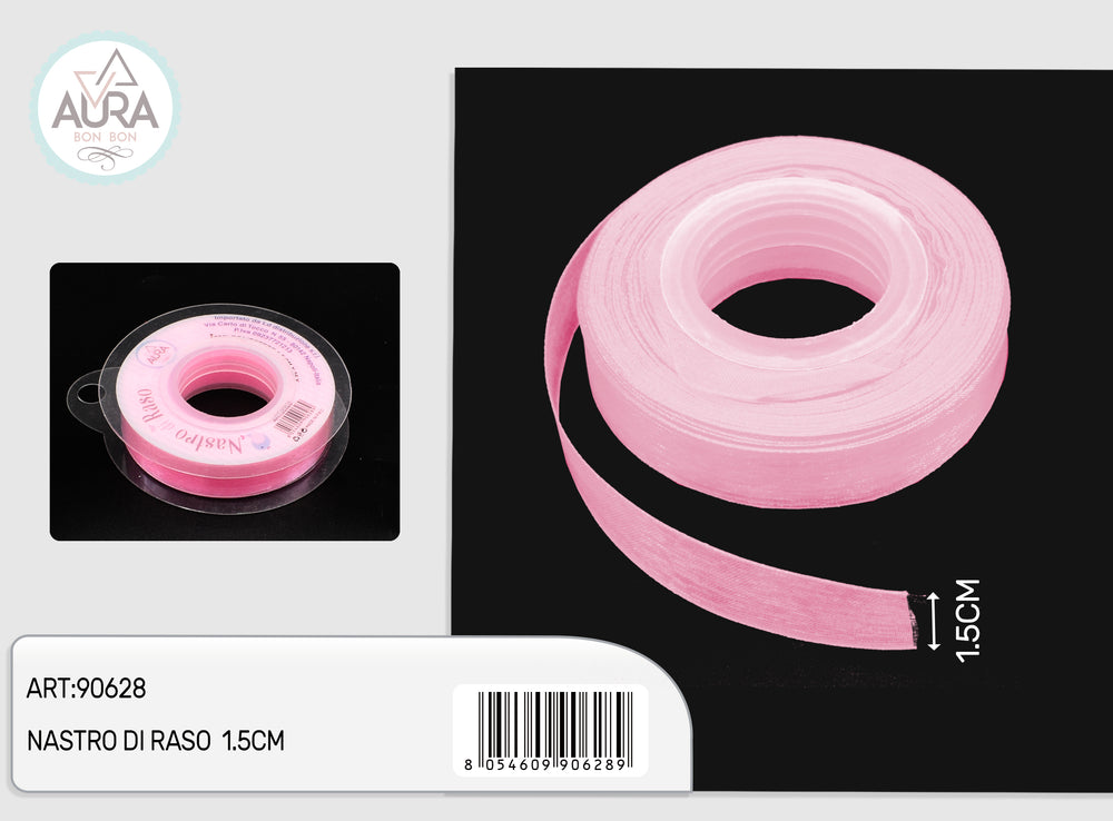 nastro organza 1,5cmx25y rosa