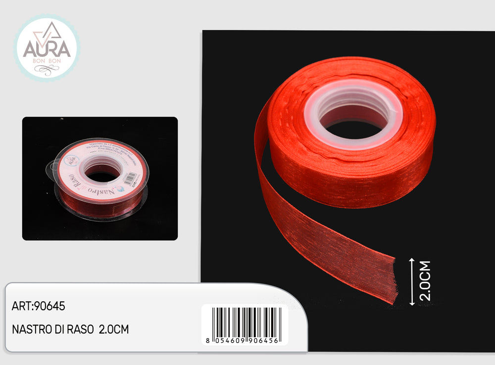 nastro organza 2cmx25y rosso