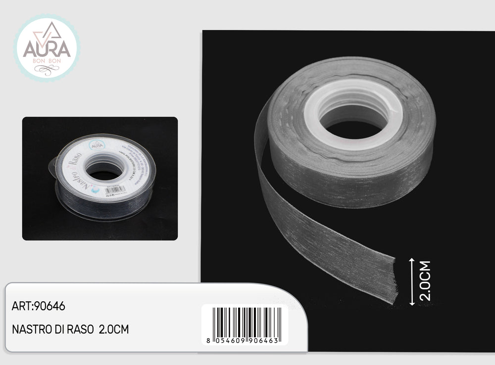nastro organza 2cmx25y grigio