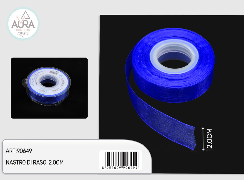 nastro organza 2cmx25y blu