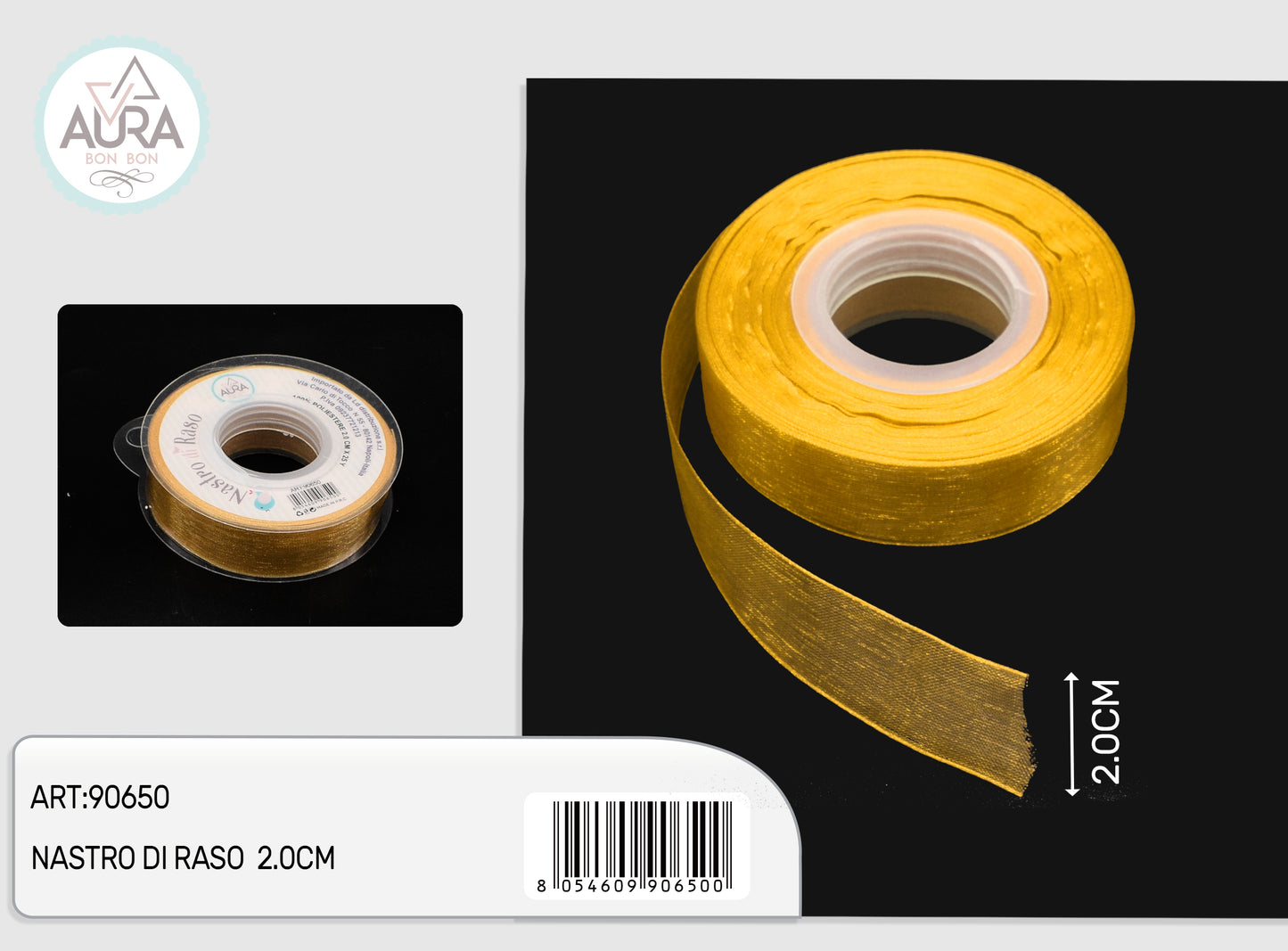 nastro organza 2cmx25y marrone
