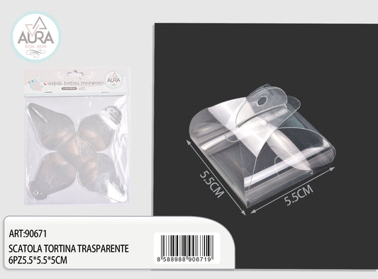 Transparent cake box 6pcs 5.5x5.5x5cm
