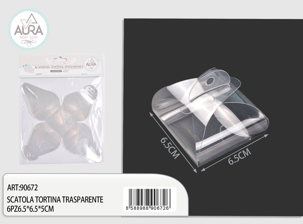 Transparent cake box 6pcs 6.5x6.5x5cm