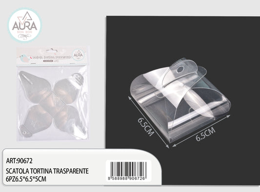 Transparent cake box 6pcs 6.5x6.5x5cm