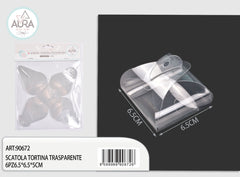 scatola tortina trasparente 6pz 6,5x6,5x5cm