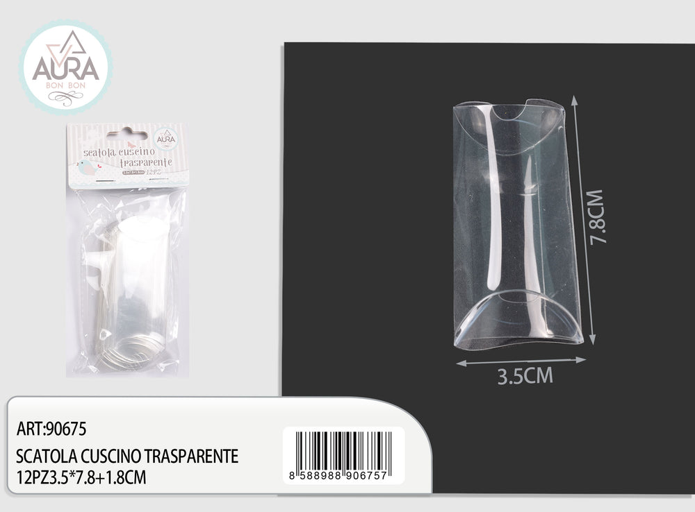 Transparent pillow box 12pcs 3.5x7.8+1.8cm