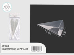 cono trasparente 6pz 4x4x16,5cm