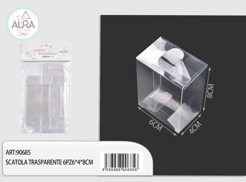 transparent box 6pcs 6x4x8cm