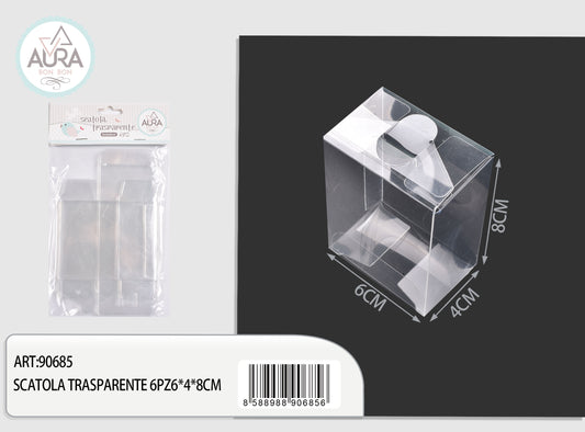 transparent box 6pcs 6x4x8cm