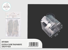 scatola cuore trasparente 10pz 4x4x4cm
