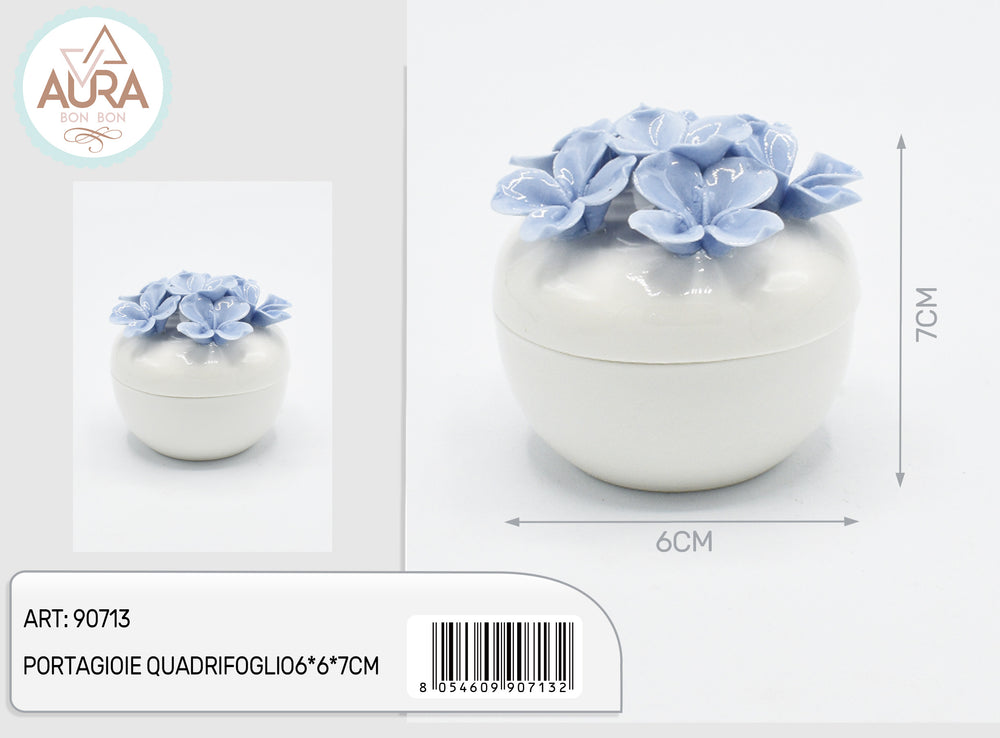 four-leaf clover jewelry box 6x6x7cm
