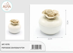 portagioie con rosa 6x6x7cm