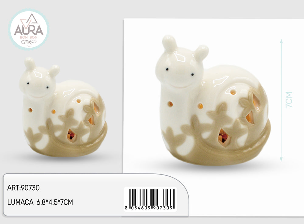 snail with porcelain light 7.2x5x7cm