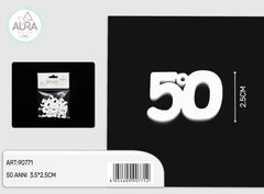 50th Anniversary White Wooden Decoration 12pcs