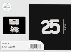 25 anni  decorazione in legno 12pz bianco