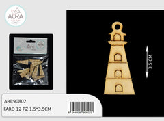 faro  decorazione in legno 12pz