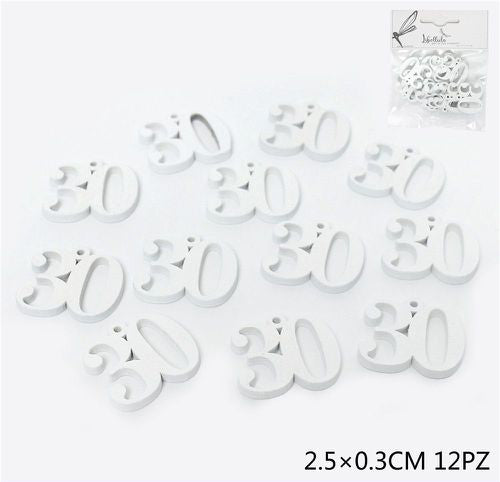 White wooden tags 30 2.5cm 10pcs