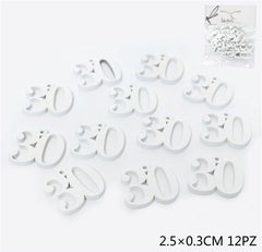 Tag in legno bianco 30 2,5cm 10pz
