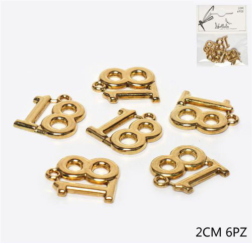 18K Gold-Tone Metal Pendant 3cm 6pcs