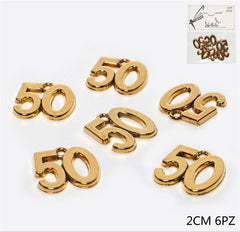Ciondolo in metallo 50 color oro 2cm 6pz