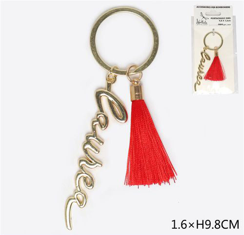 Graduation Keychain with Red Tassel 9.8x1.6cm