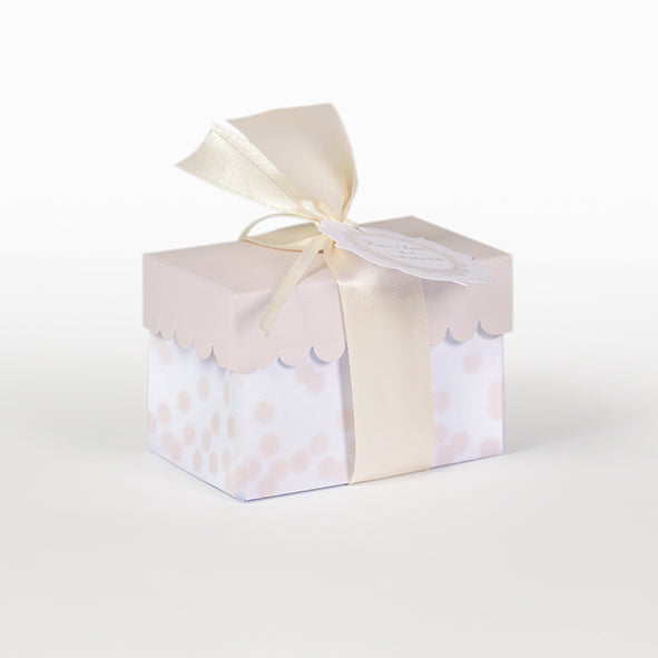 Box with lid sand polka dot tray base sand 8x8x5.5cm